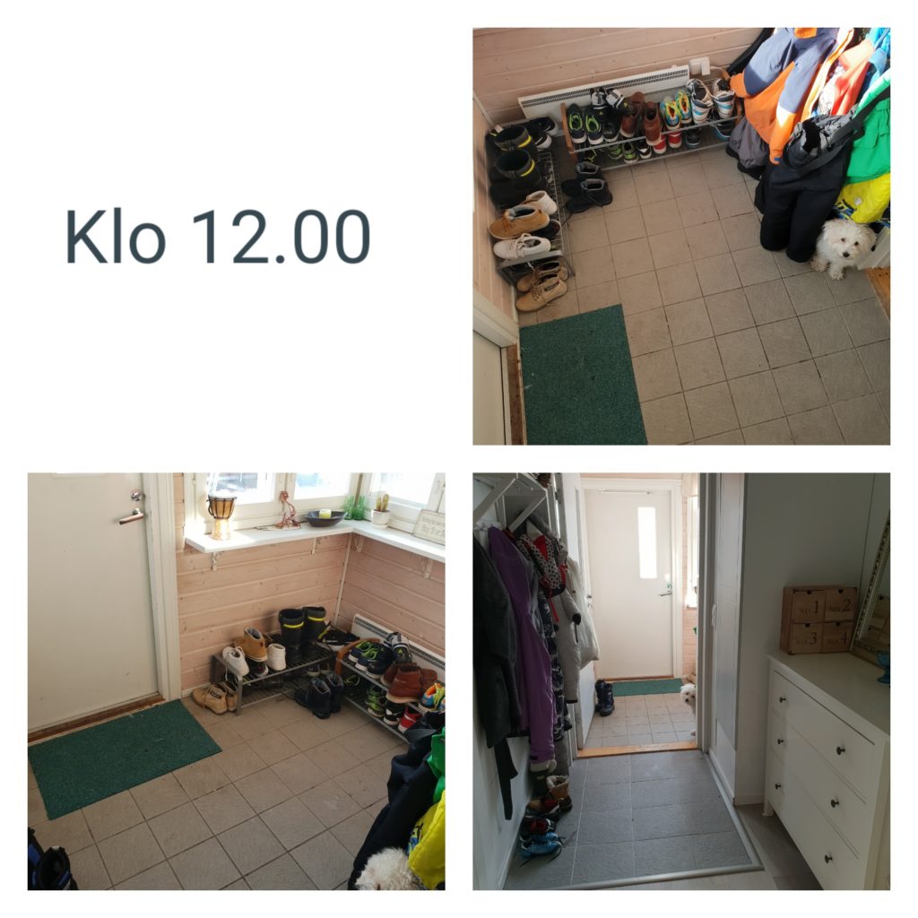 Näin nopeasti pojat sotkevat eteisen! (kuvat tunti tunnilta)