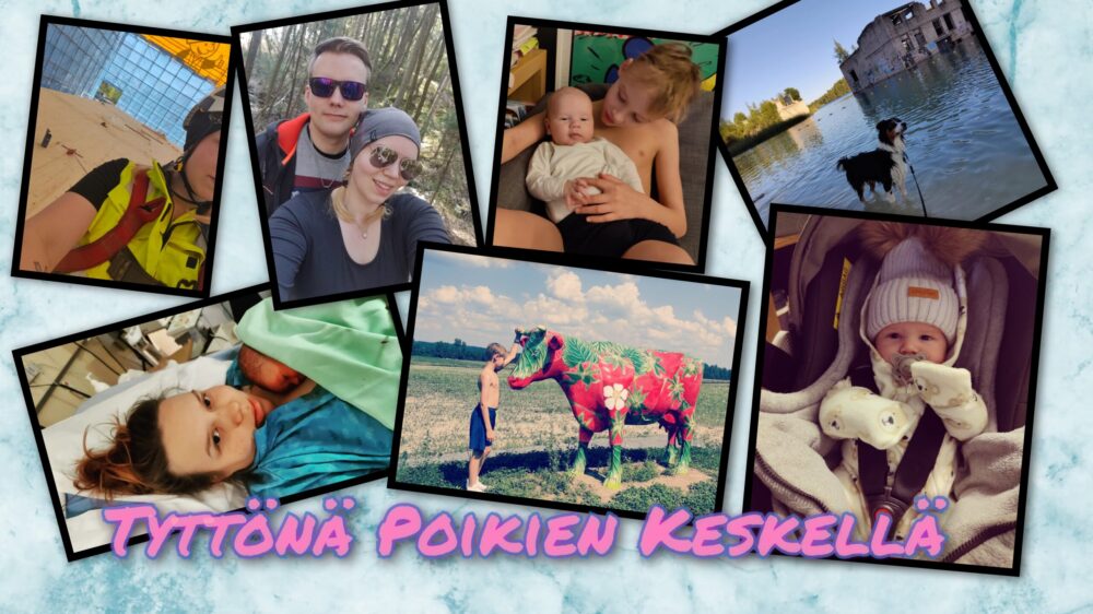 kansikuva tyttönä poikien keskellä